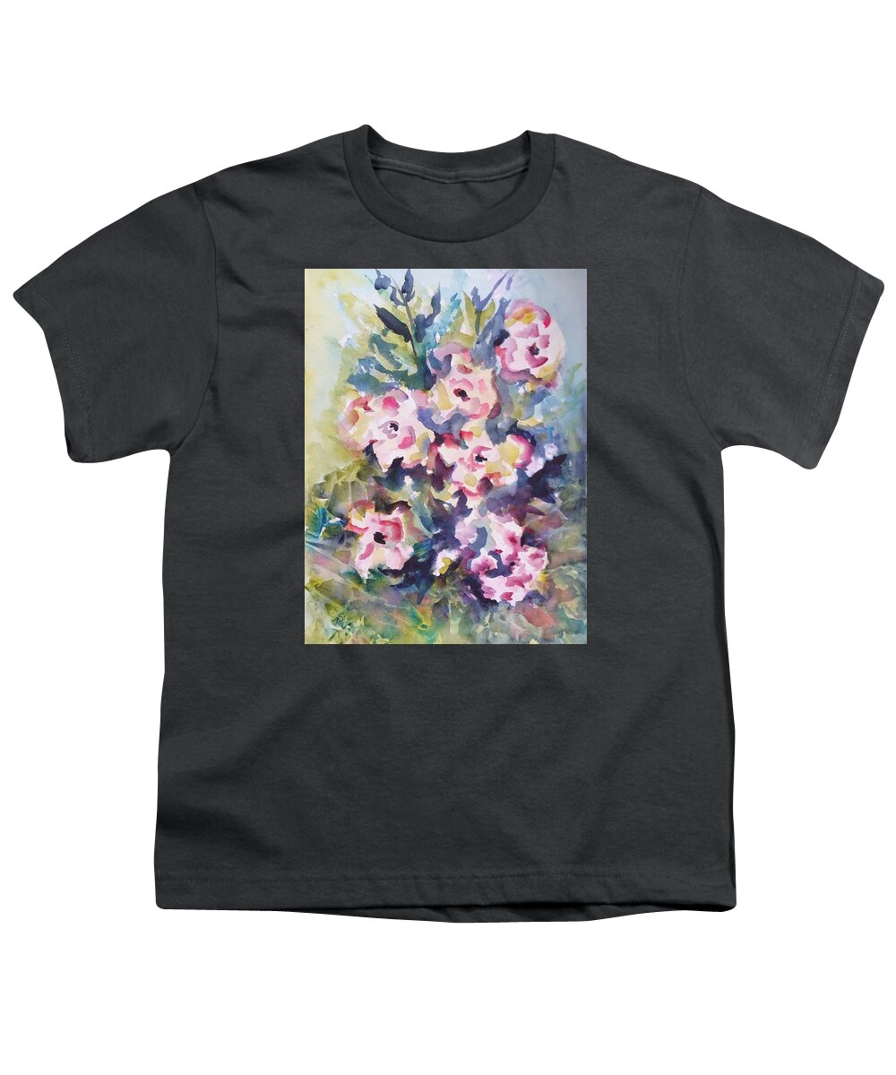 Flowers Youth T-Shirt featuring the painting Floral Rhythm by Kim Shuckhart Gunns