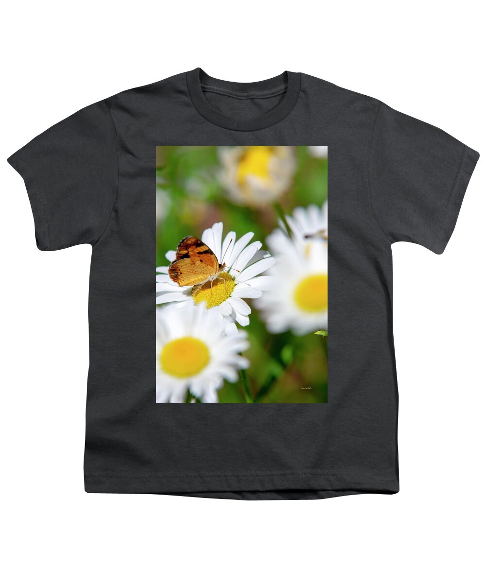 Butterfly Youth T-Shirt featuring the photograph Flower And Butterfly by Christina Rollo