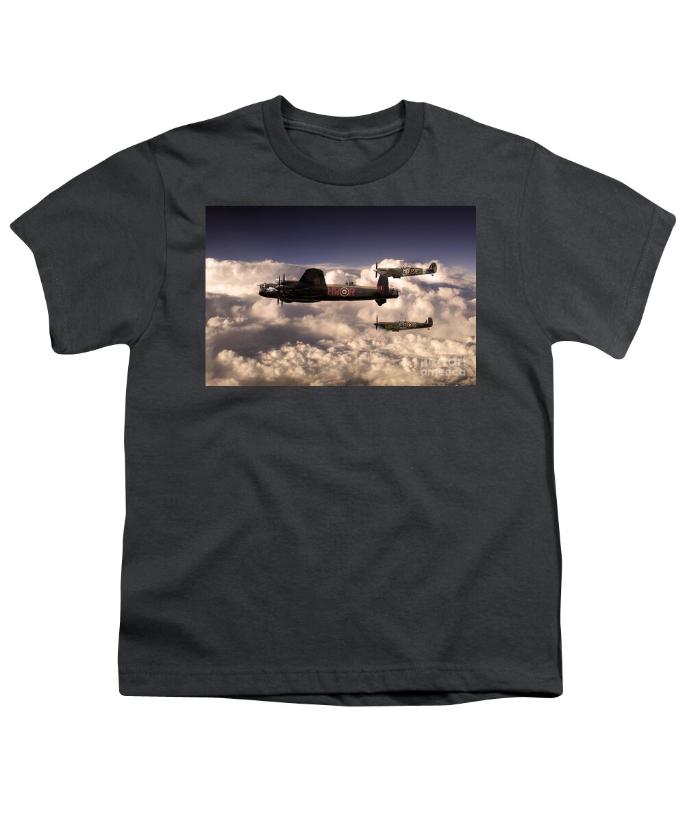Avro Youth T-Shirt featuring the digital art Flying With Legends by Airpower Art