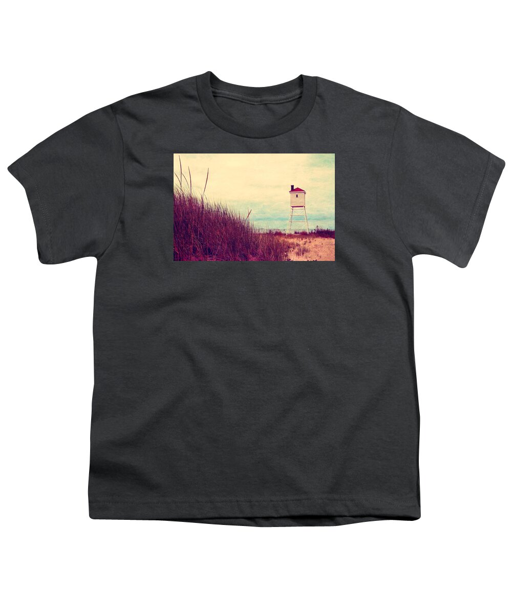 Lighthouse Youth T-Shirt featuring the photograph Foghorn at Big Sable Point by Michelle Calkins
