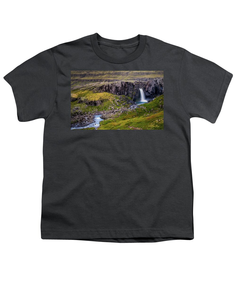 Iceland Youth T-Shirt featuring the photograph Folaldafoss in Autumn by Rikk Flohr