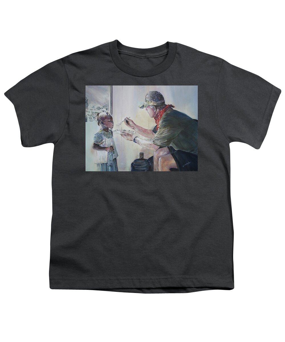 Figures Youth T-Shirt featuring the painting Food for Thought by P Anthony Visco