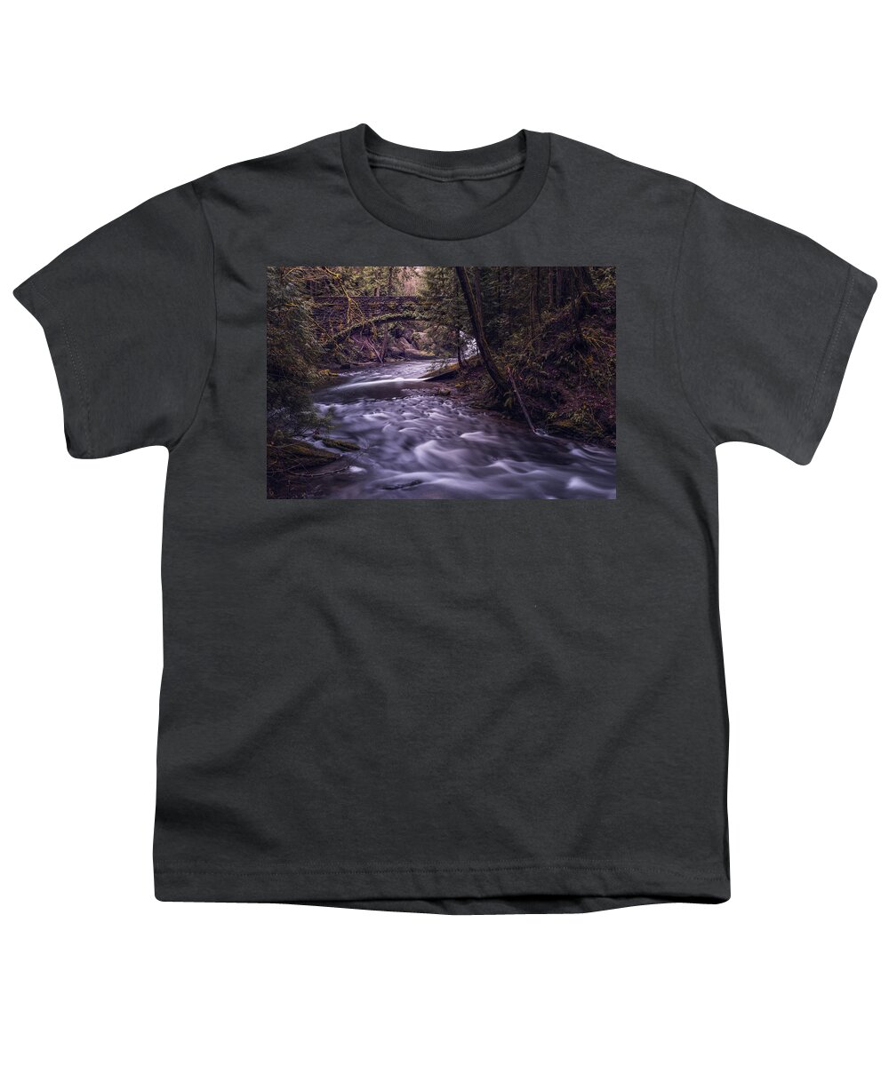 Waterfall Youth T-Shirt featuring the photograph Forrest Bridge by Chris McKenna