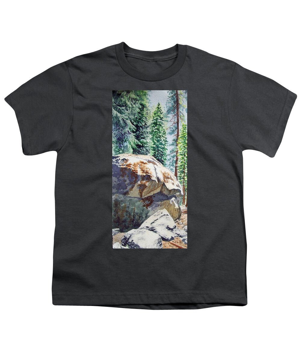 Sequoia Youth T-Shirt featuring the painting Forest by Irina Sztukowski