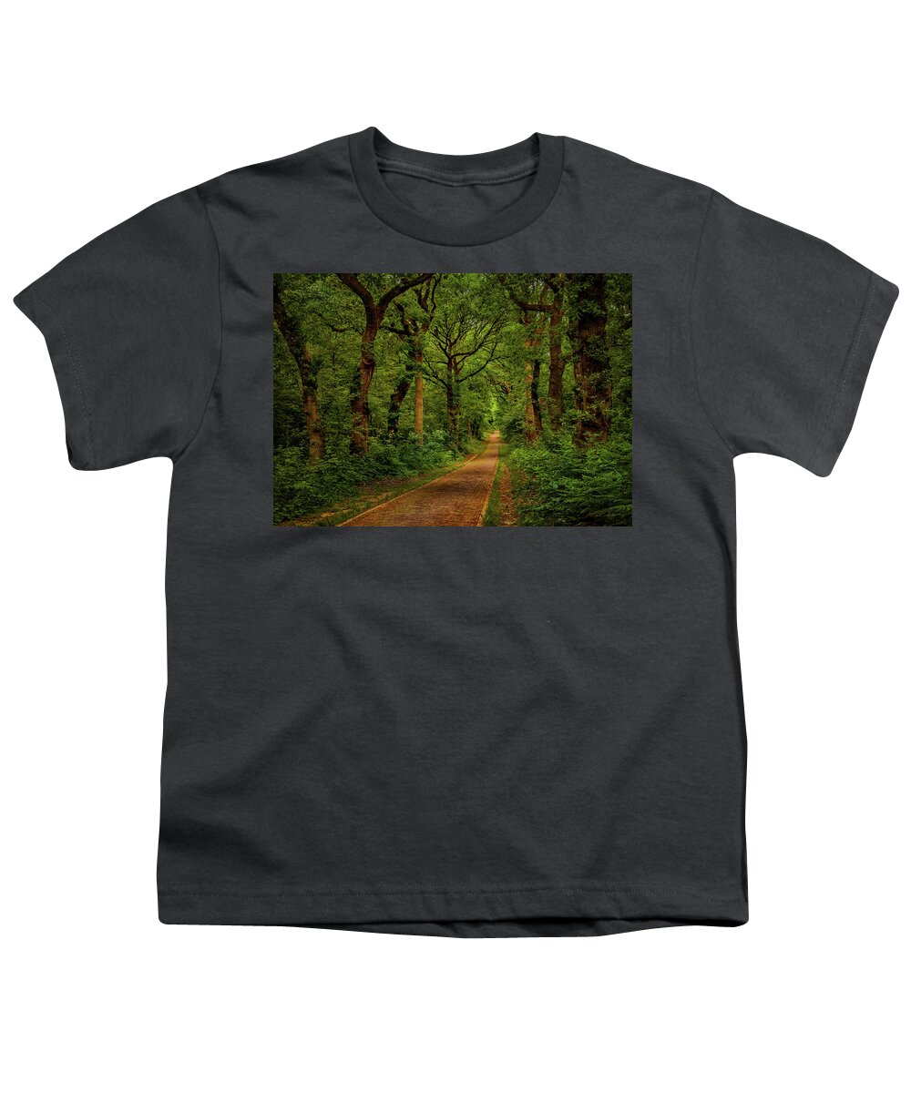 Doorwerth Youth T-Shirt featuring the photograph Forest lane in Doorwerth by Tim Abeln