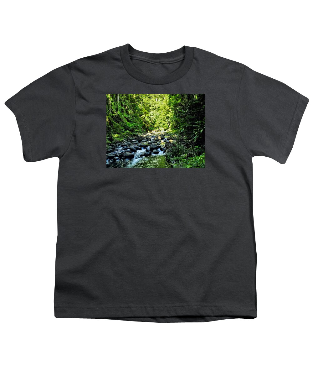 Landscape Youth T-Shirt featuring the photograph Forrest Stream by Michael Blaine