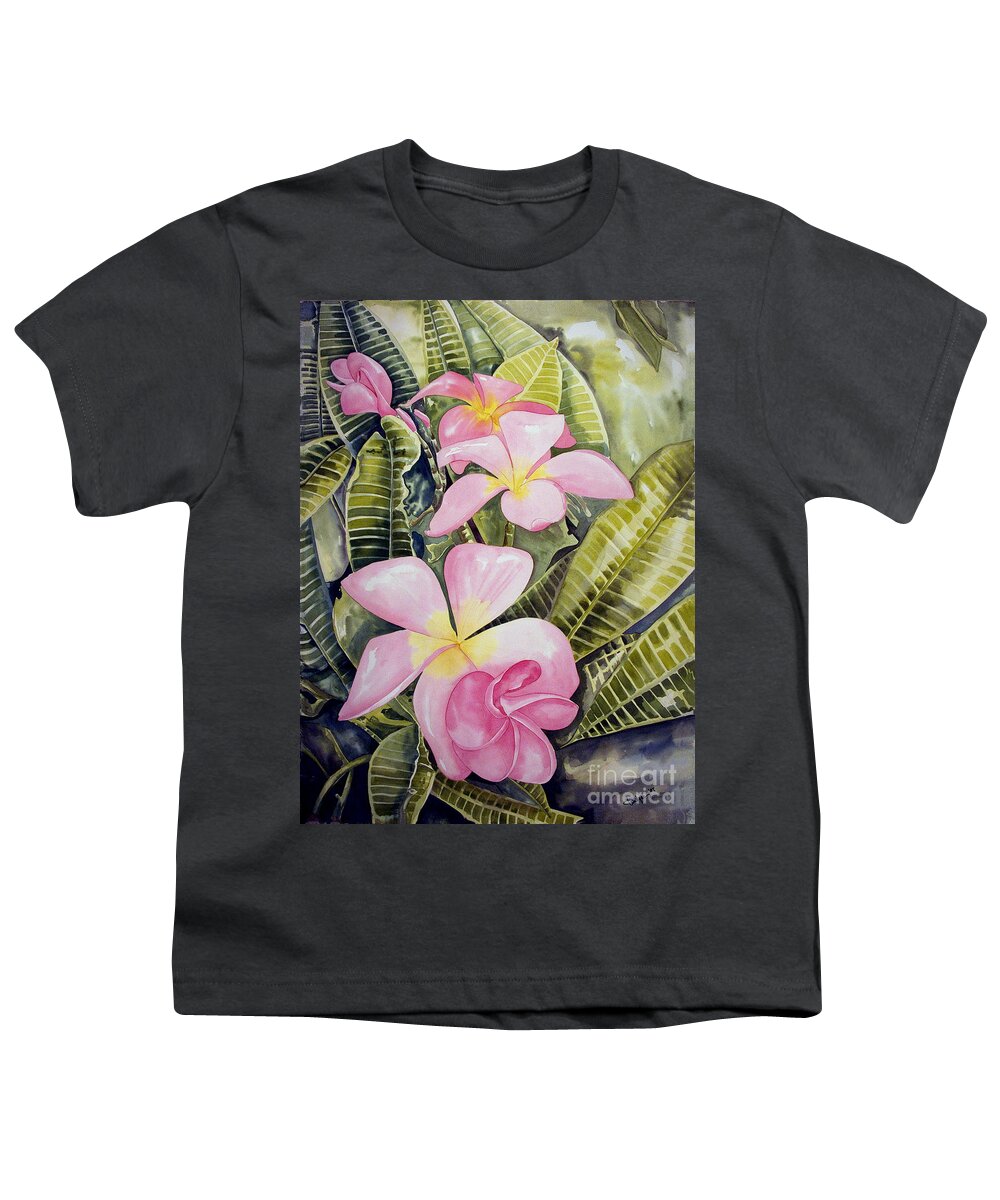 Floral Youth T-Shirt featuring the painting Frangipani by Kandyce Waltensperger