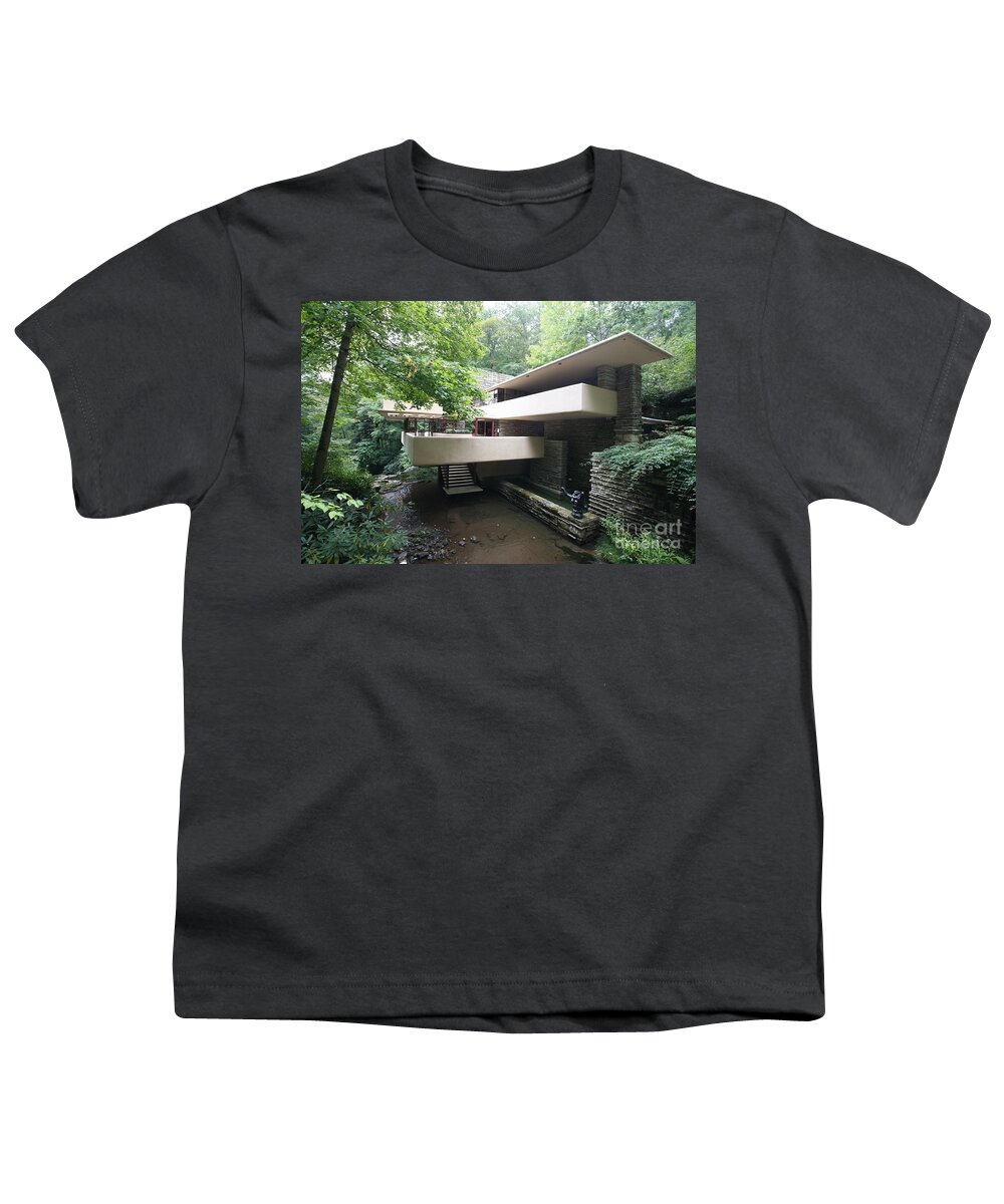 Falling Water Youth T-Shirt featuring the photograph Frank Lloyd Wright VI by Chuck Kuhn