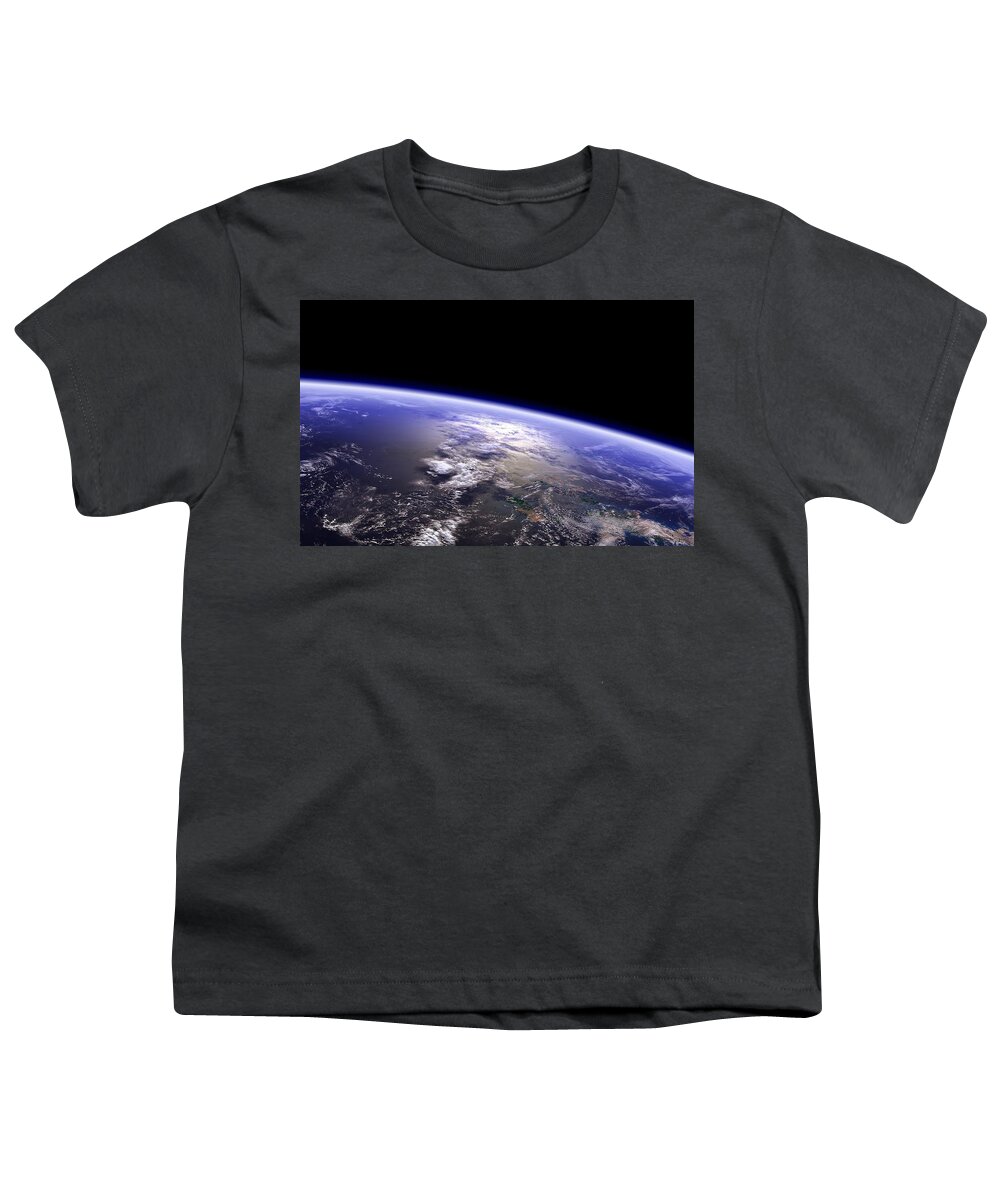 From Space Youth T-Shirt featuring the digital art From Space by Maye Loeser