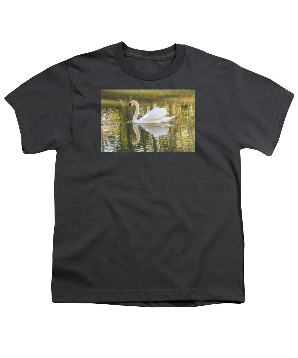 Swan Youth T-Shirt featuring the photograph Frosted Swan by Geraldine DeBoer