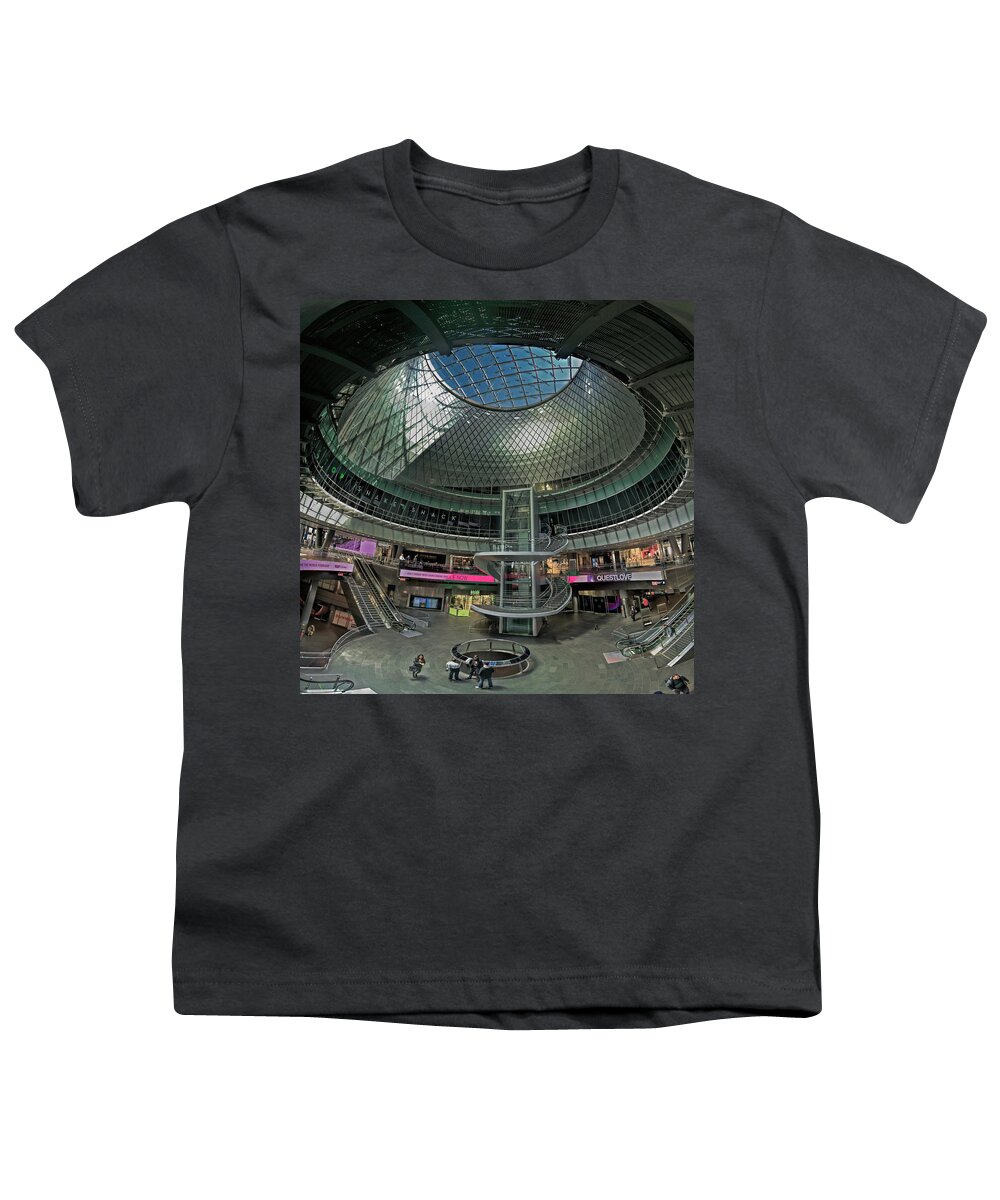 Fulton Center Youth T-Shirt featuring the photograph Fulton Center Street Level by S Paul Sahm