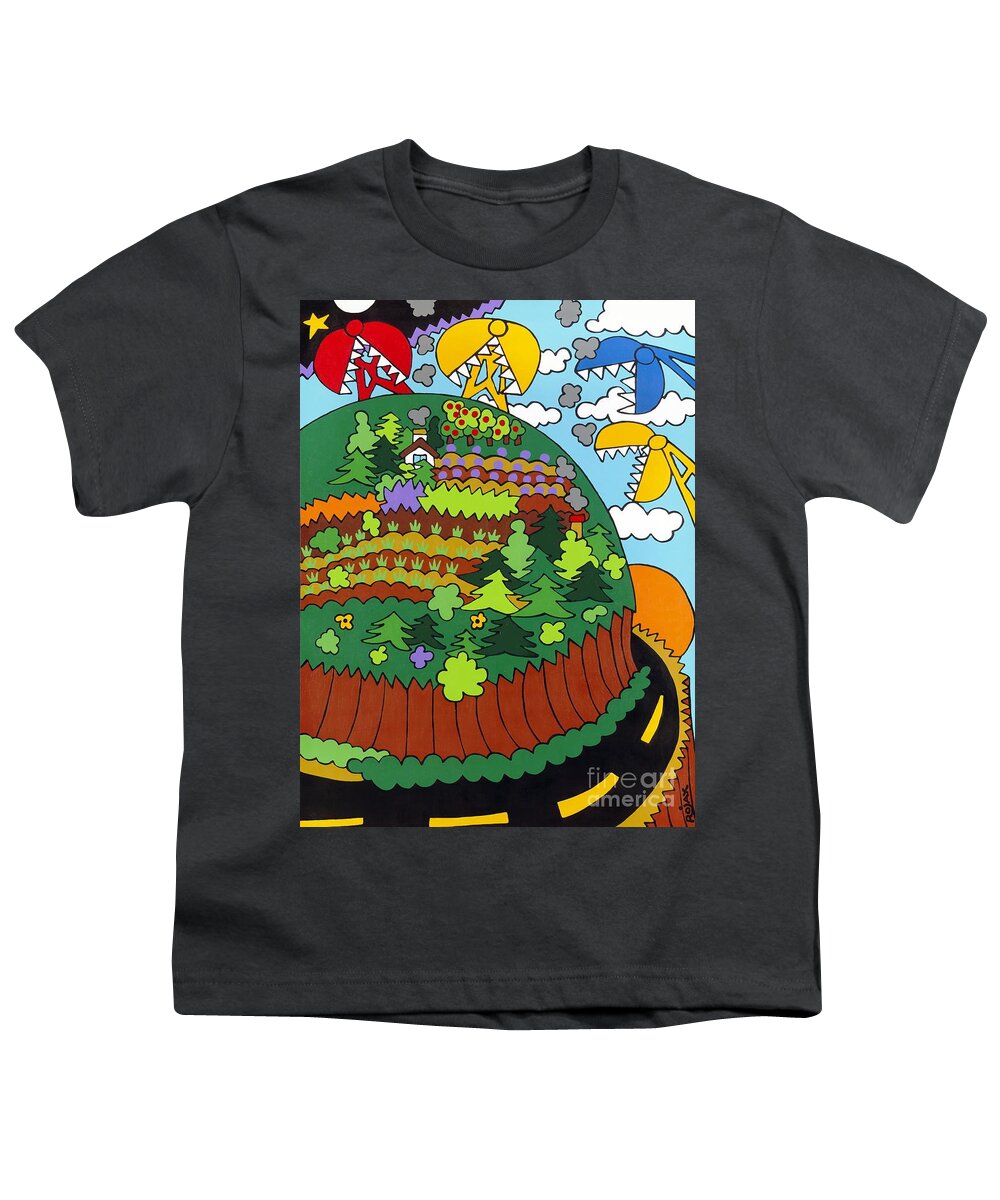 Country Youth T-Shirt featuring the painting Future Development A by Rojax Art
