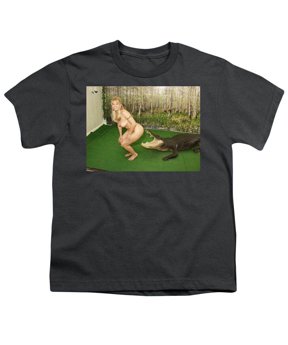 Www.naturesexoticbeauty.com Youth T-Shirt featuring the photograph Gator Bites by Lucky Cole