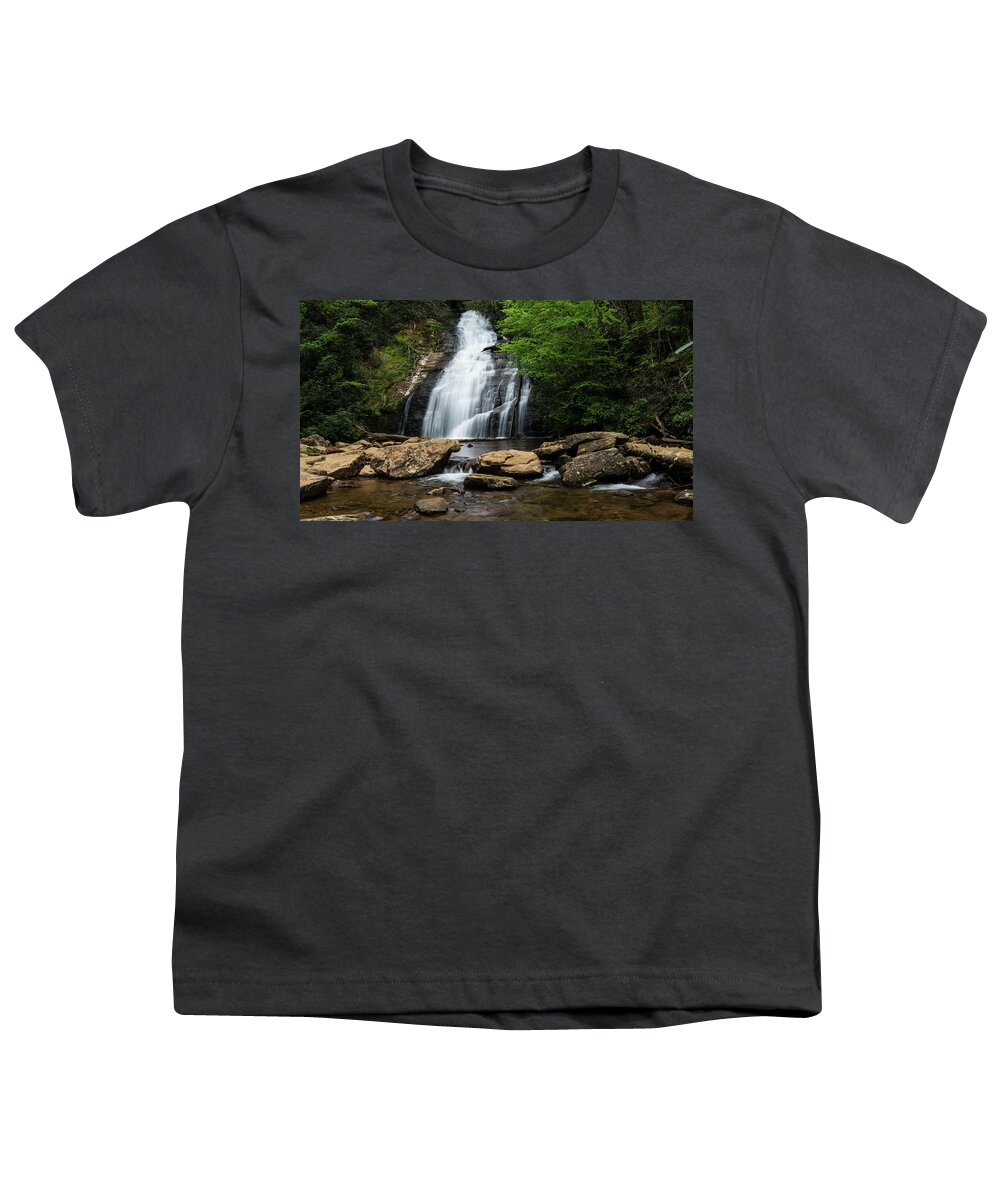 Georgia Youth T-Shirt featuring the photograph Gentle Waterfall North Georgia Mountains by Lawrence S Richardson Jr