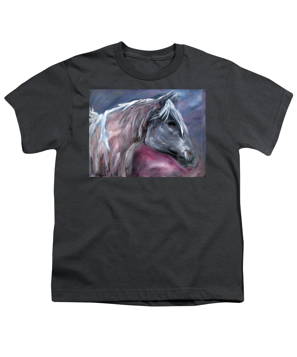 Katt Yanda Youth T-Shirt featuring the painting Spirit Horse by Katt Yanda