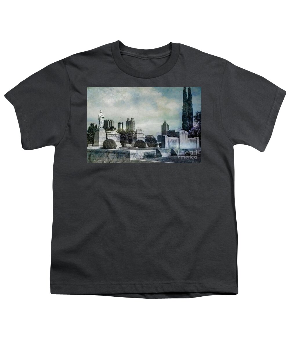 Oakland Cemetery Youth T-Shirt featuring the photograph Ghostly Oakland Cemetery by Doug Sturgess