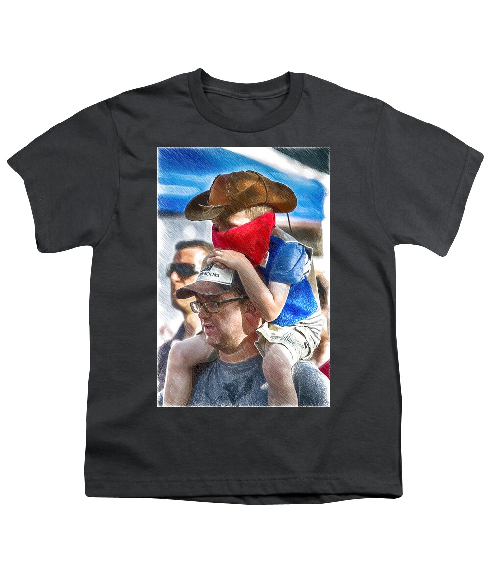 Kids Youth T-Shirt featuring the digital art Giddyup Daddy by John Haldane