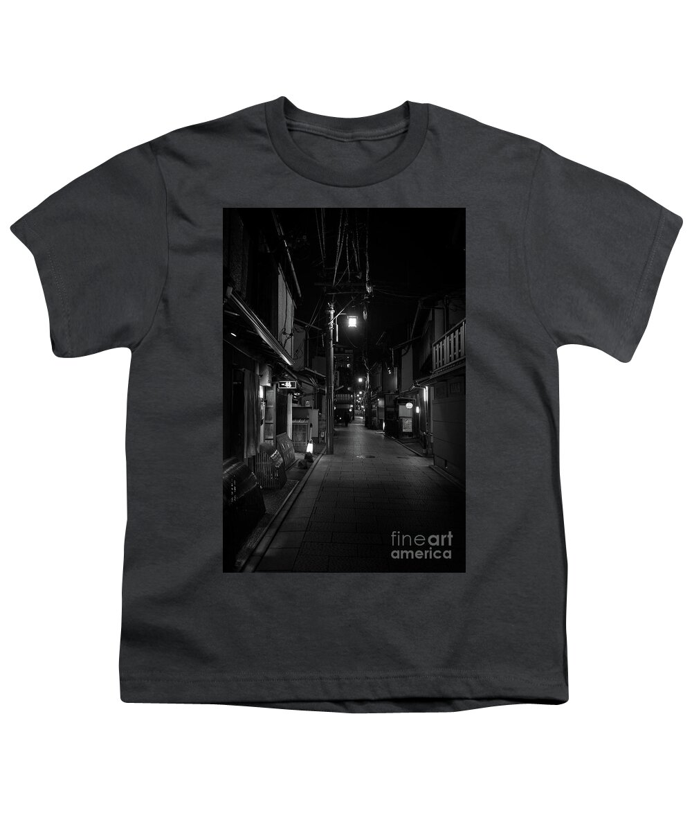 Travel Youth T-Shirt featuring the photograph Gion Street Lights, Kyoto Japan by Perry Rodriguez
