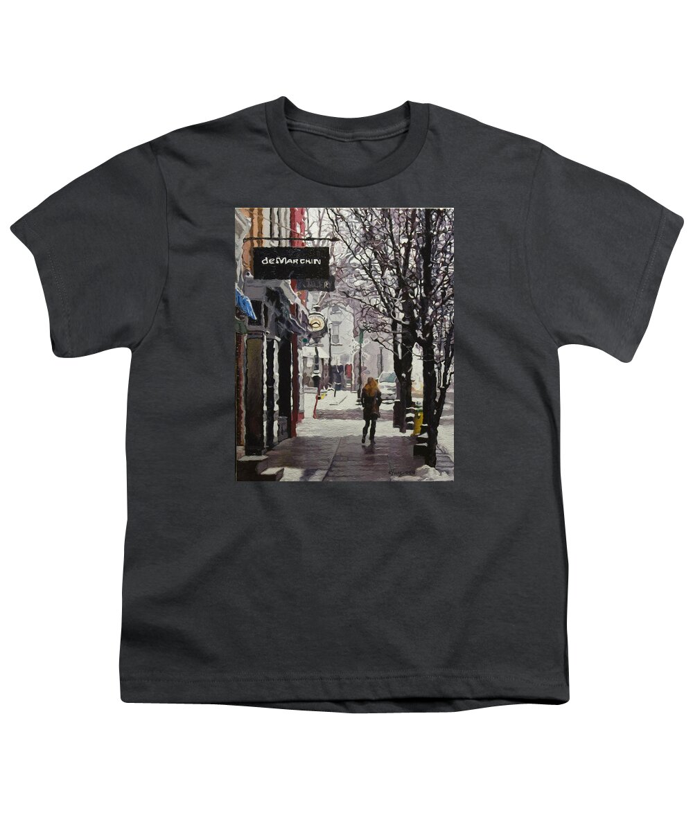 City Youth T-Shirt featuring the painting Girl With the Red Hair by Kenneth Young