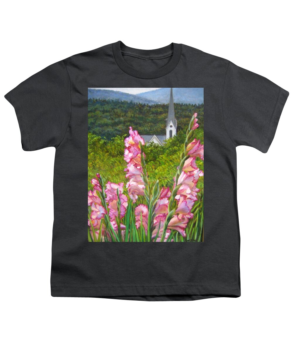 Flowers Youth T-Shirt featuring the painting Glads by Marie Witte