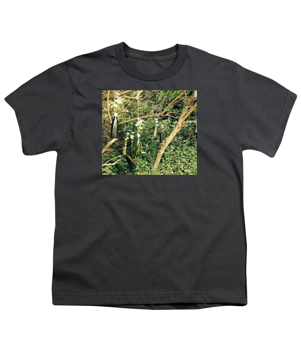 Daisy Youth T-Shirt featuring the photograph Glass bottles by Charlotte Claydon
