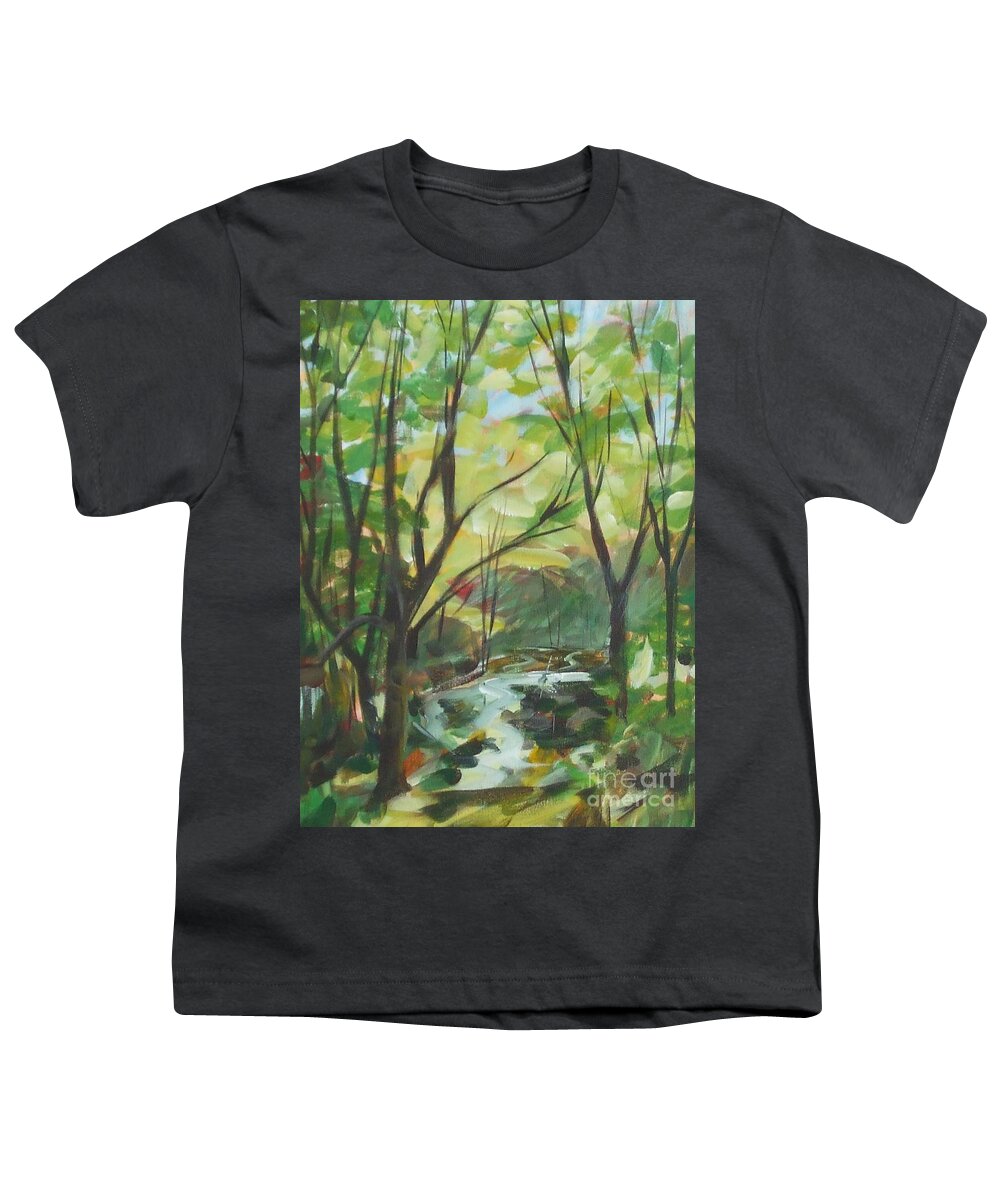 Painting Youth T-Shirt featuring the painting Glowing From the Flood by Claire Gagnon