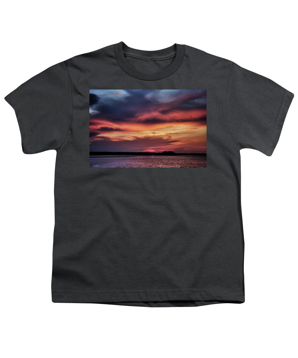 Sunset Print Youth T-Shirt featuring the photograph God's Paintbrush by Phil Mancuso