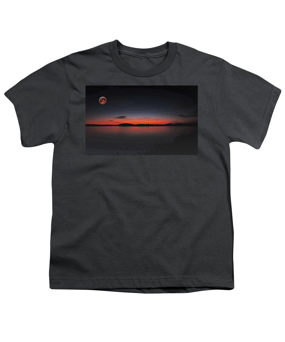 Nature Youth T-Shirt featuring the painting Golden Dawn by Adam Asar 5 by Celestial Images