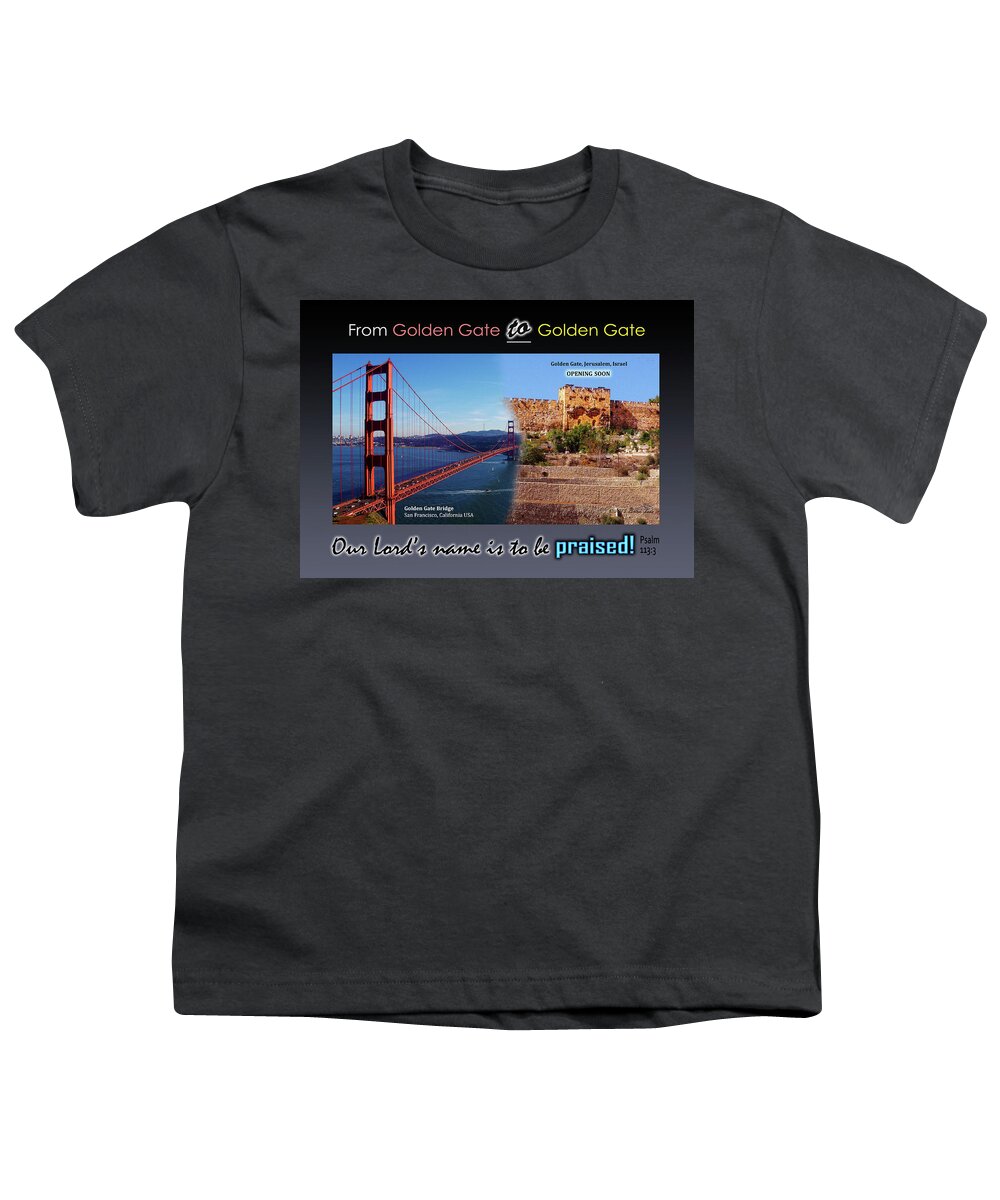 Travel Youth T-Shirt featuring the photograph Golden Gate to Golden Gate by Brian Tada