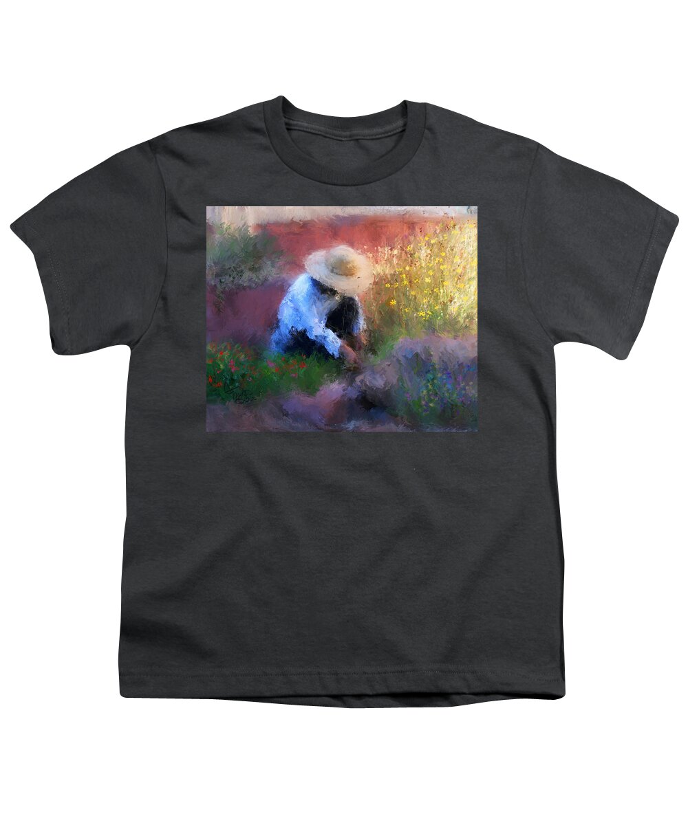 Woman Youth T-Shirt featuring the painting Golden Light by Colleen Taylor