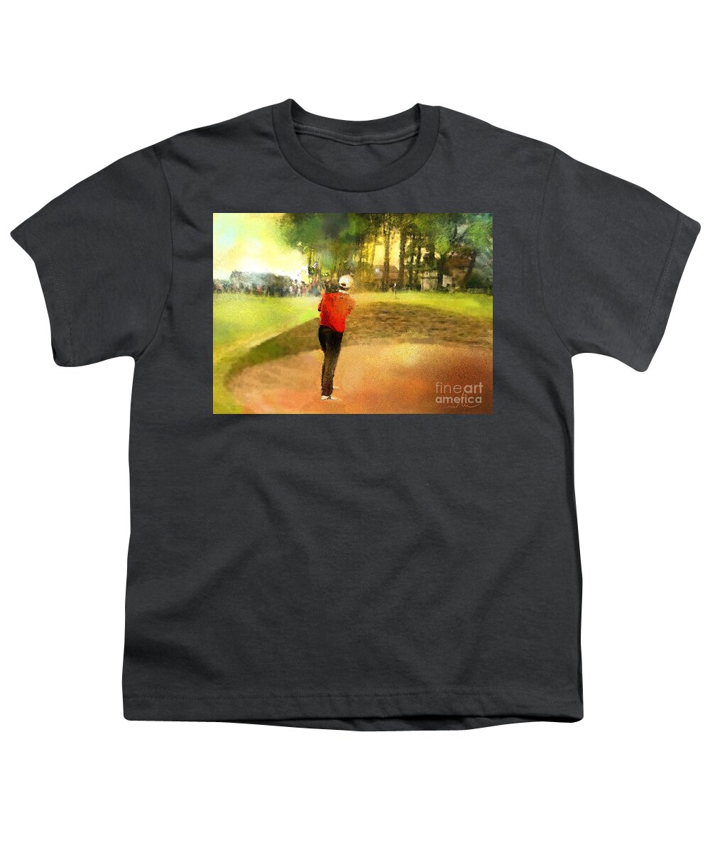 Golf Youth T-Shirt featuring the painting Golf in Scotland Saint Andrews 01 by Miki De Goodaboom
