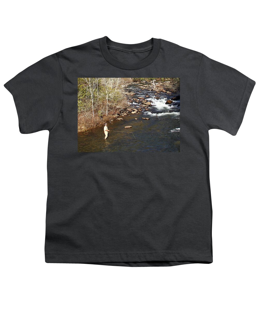 Fishing Youth T-Shirt featuring the photograph Gone Fishing All Day by Allen Nice-Webb