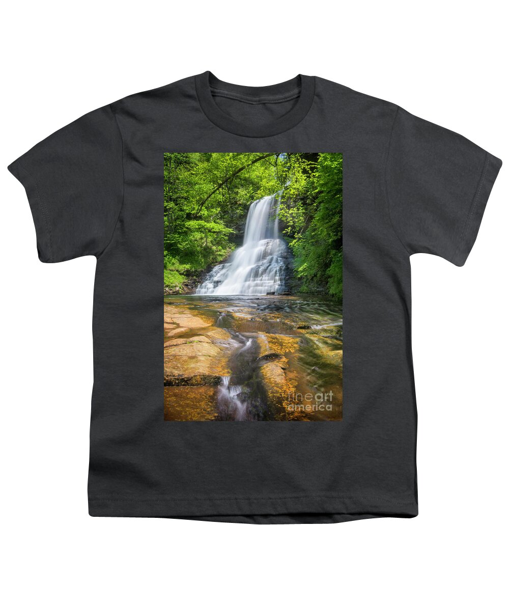 Cascades Youth T-Shirt featuring the photograph Graceful Cascade Falls Virginia by Karen Jorstad