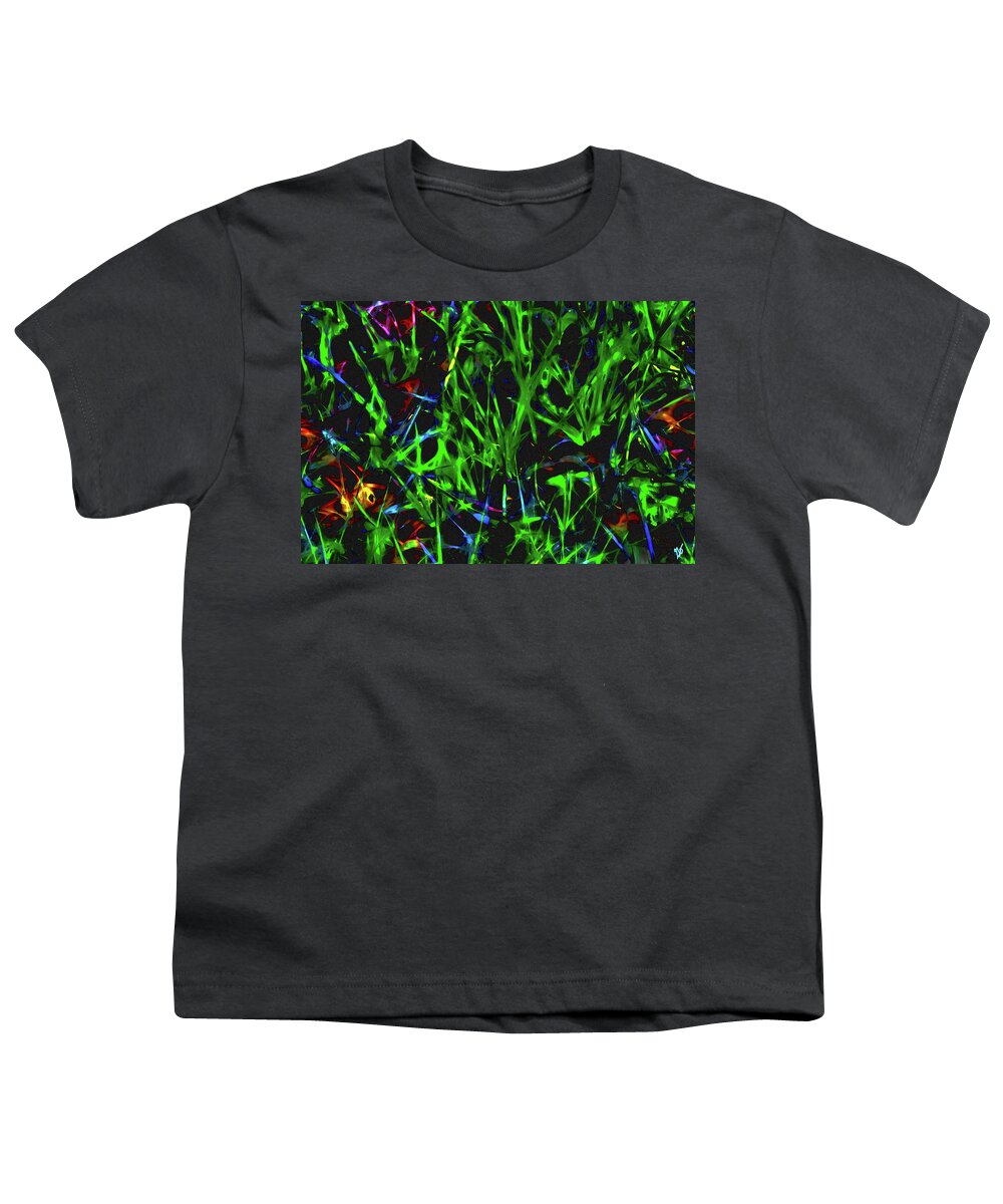 Abstract Youth T-Shirt featuring the photograph Grass and Lattice by Gina O'Brien