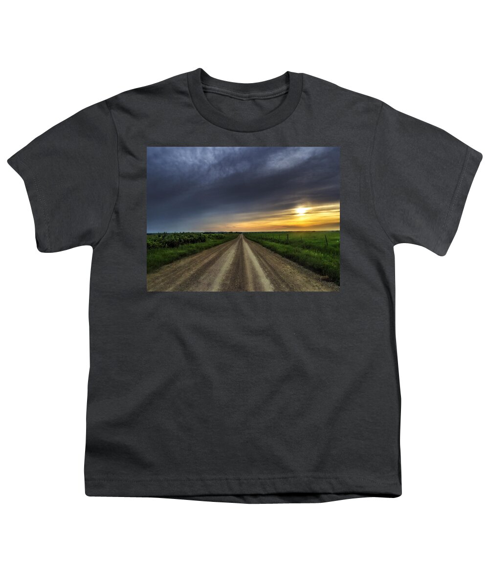 Sunset Youth T-Shirt featuring the photograph Gravel Sunset June 2015 by Eric Benjamin