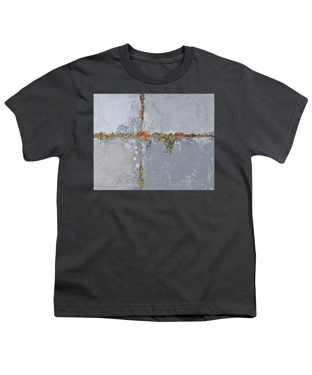 Original Youth T-Shirt featuring the painting Gray Matters 10 by Jim Benest