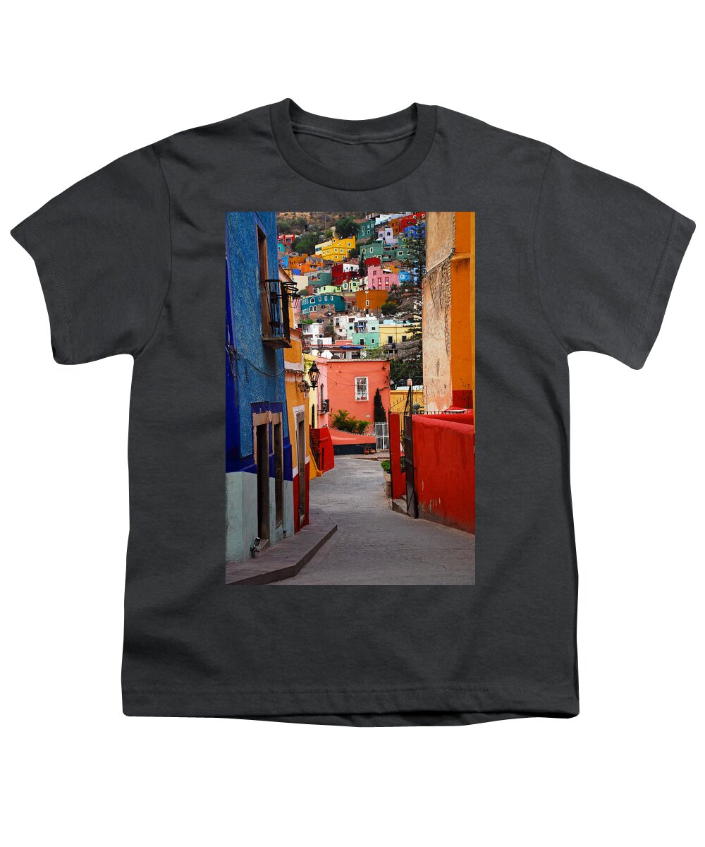 Skip Hunt Youth T-Shirt featuring the photograph Guanajuato Lane by Skip Hunt