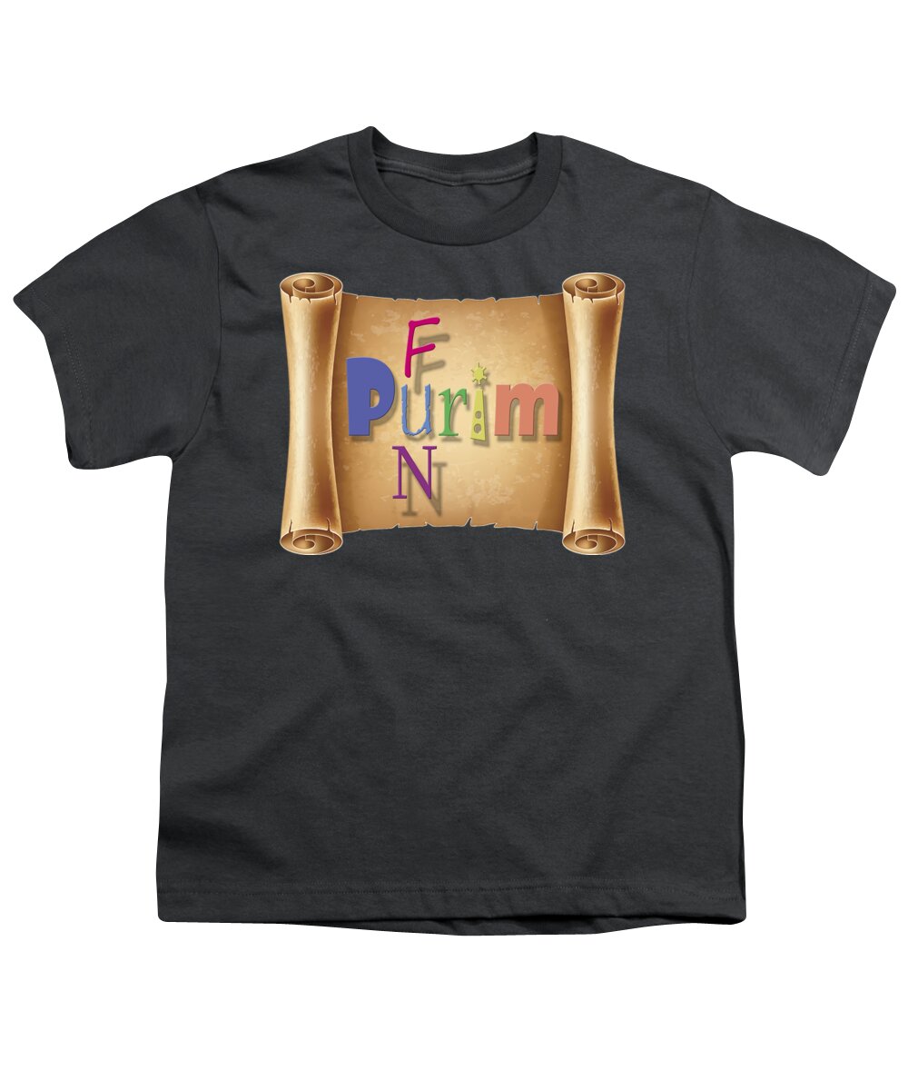 Happy Youth T-Shirt featuring the digital art Happy joyous fun Purim by Humorous Quotes
