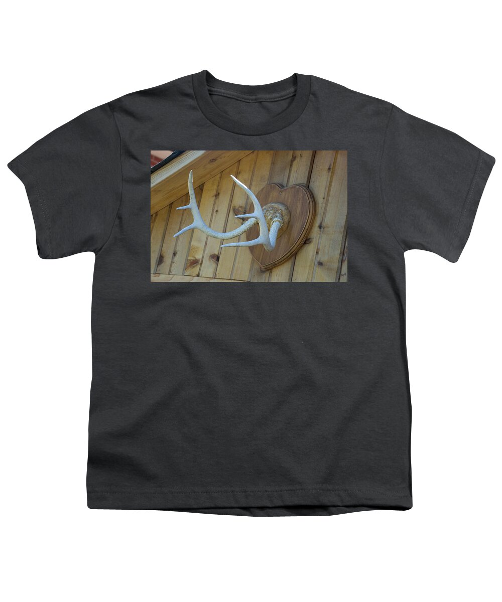 Garage Youth T-Shirt featuring the photograph Head Moose by Ee Photography