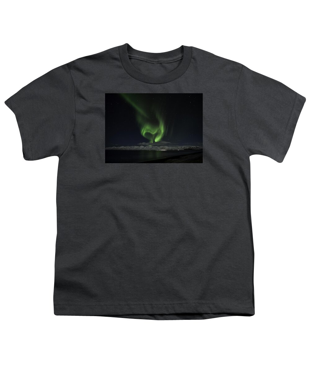 Aurora Youth T-Shirt featuring the photograph Heart Of Northern Lights by Frodi Brinks