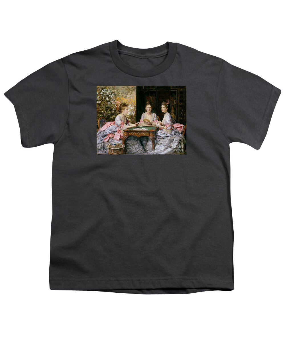 Sir John Everett Millais - Hearts Are Trumps Youth T-Shirt featuring the painting Hearts are Trumps by MotionAge Designs