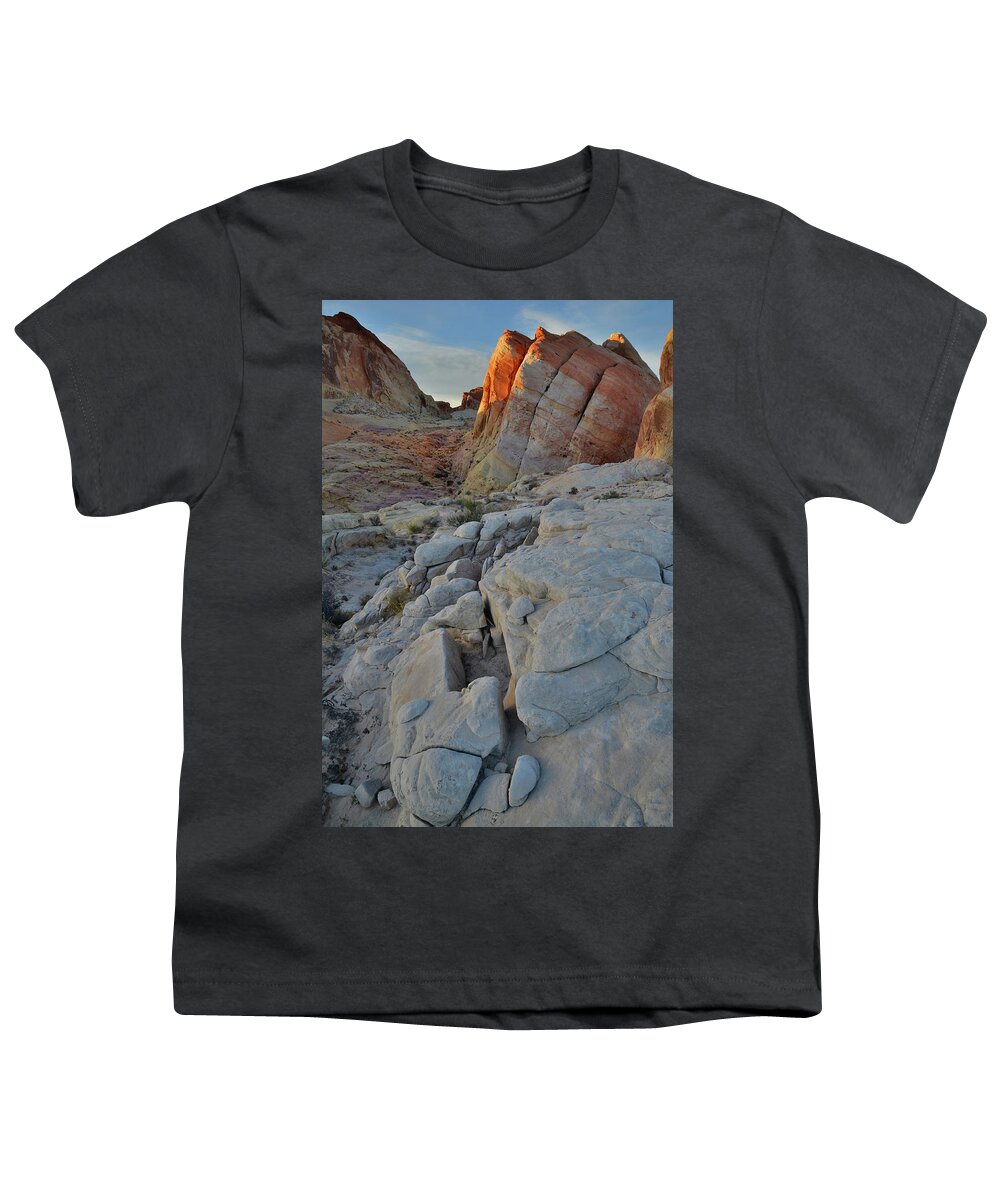 Valley Of Fire State Park Youth T-Shirt featuring the photograph Hidden Canyon of Valley of Fire at Sunset by Ray Mathis