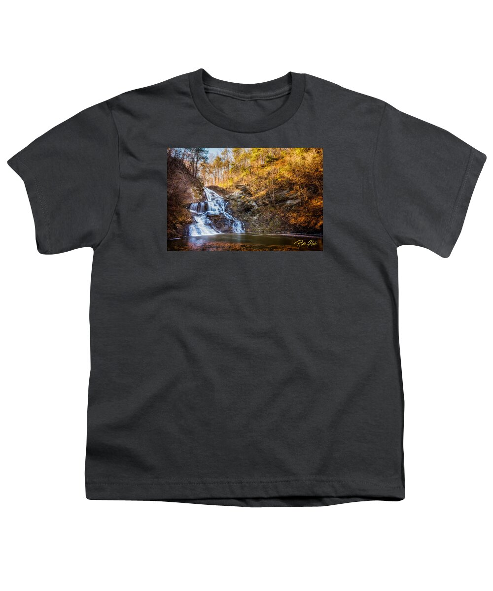 Flowing Youth T-Shirt featuring the photograph Hightower Falls by Rikk Flohr
