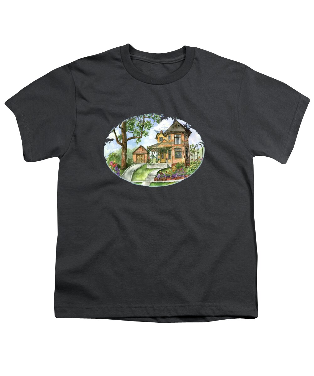 Vintage House Youth T-Shirt featuring the painting Hilltop Home by Shelley Wallace Ylst