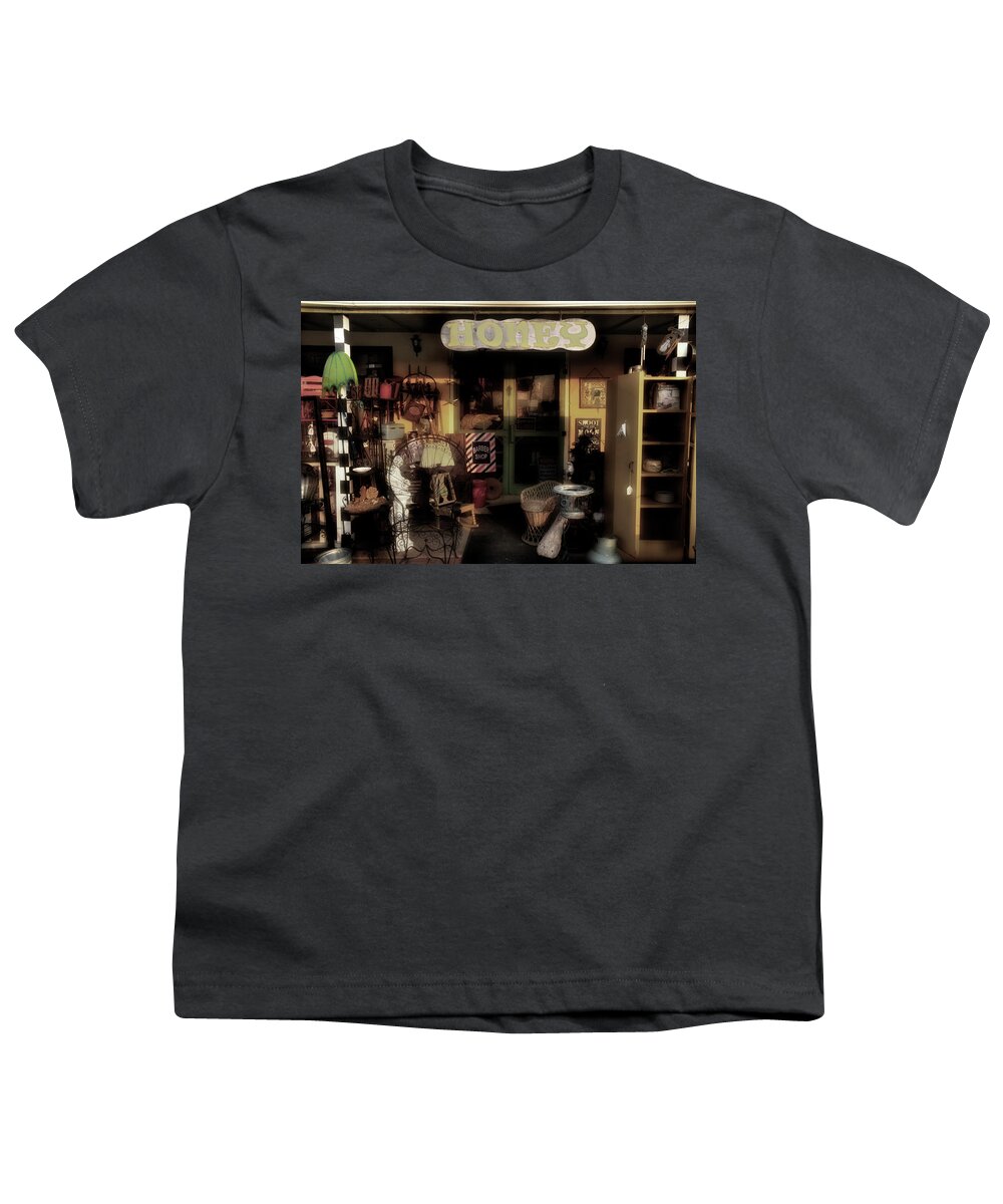Antiques Youth T-Shirt featuring the photograph Honey For Sale by Mike Eingle