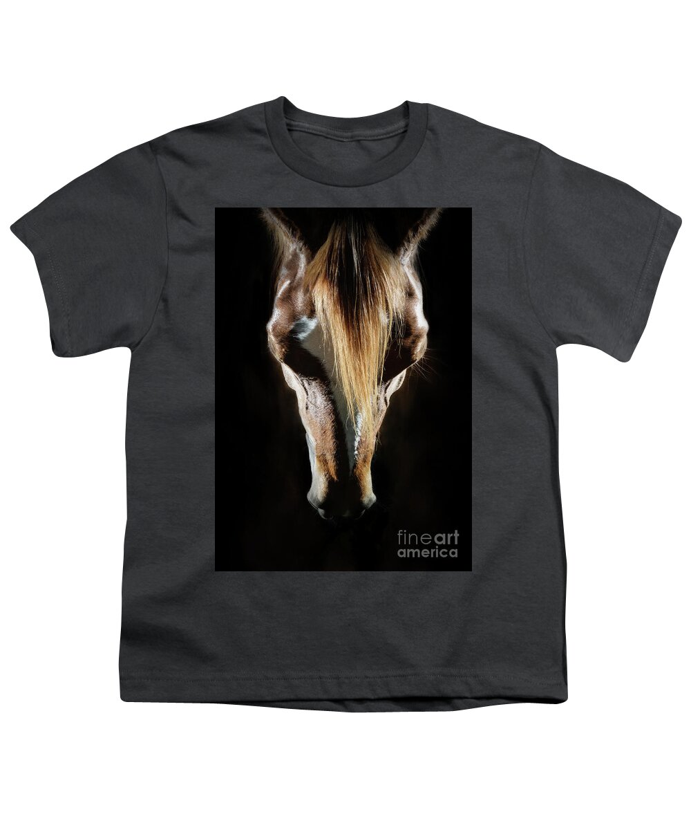 Horse Youth T-Shirt featuring the photograph Horse head portrait by Dimitar Hristov
