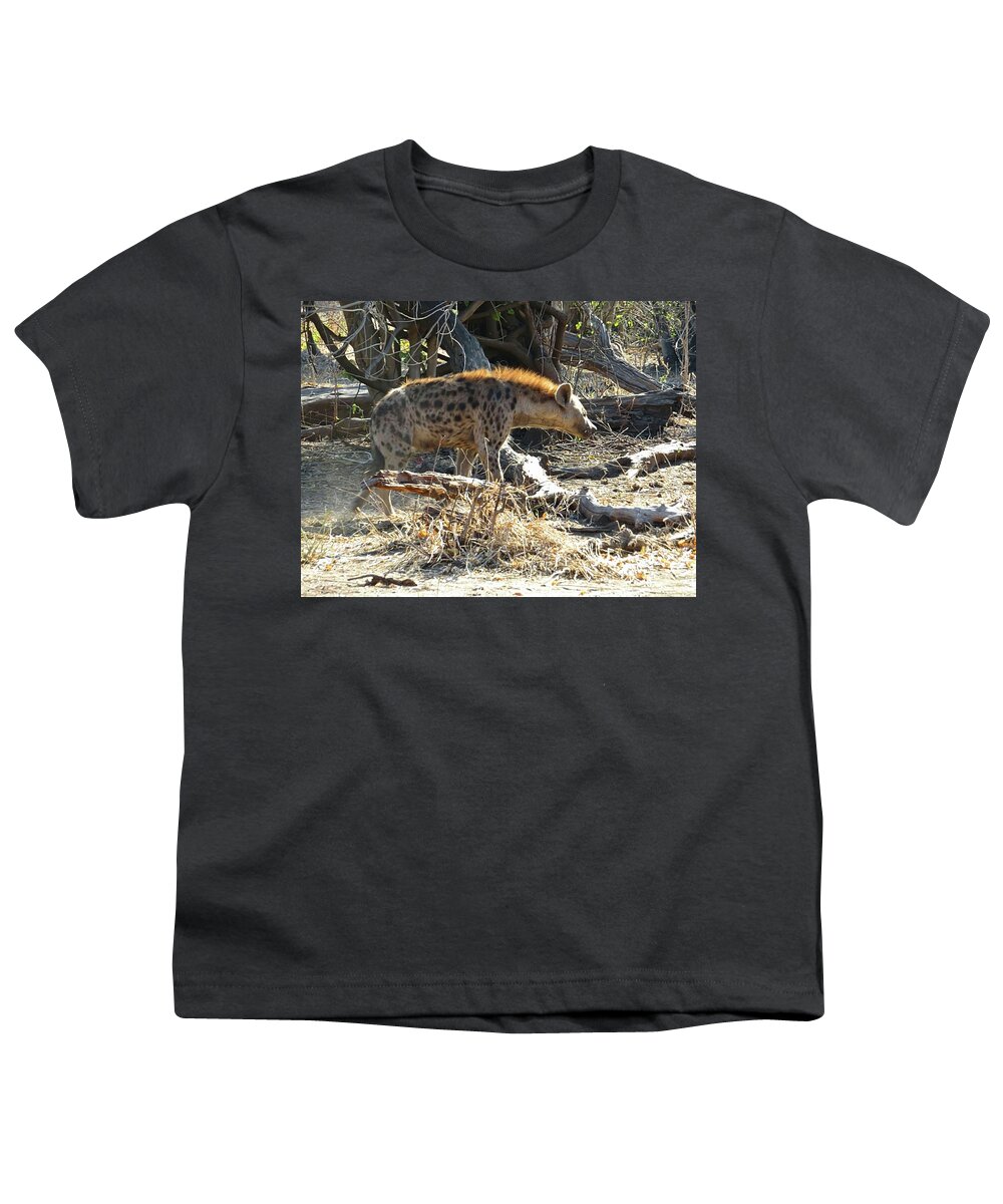 Hyena Youth T-Shirt featuring the photograph Hyena by Jennifer Wheatley Wolf