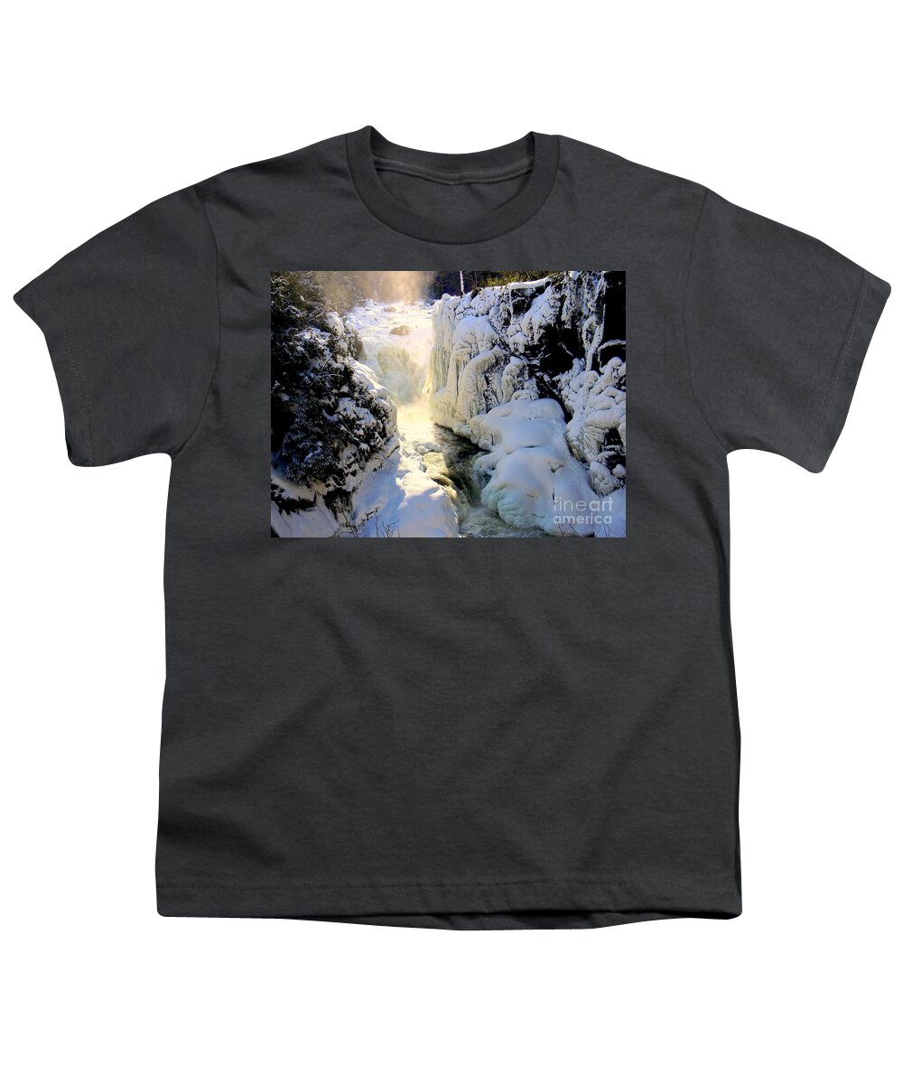 Dorwin Falls Youth T-Shirt featuring the photograph Ice by Elfriede Fulda