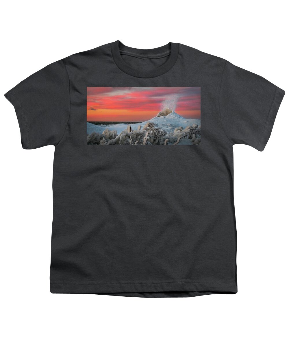 Ice Volcano Youth T-Shirt featuring the photograph Ice volcano by Sandy Roe