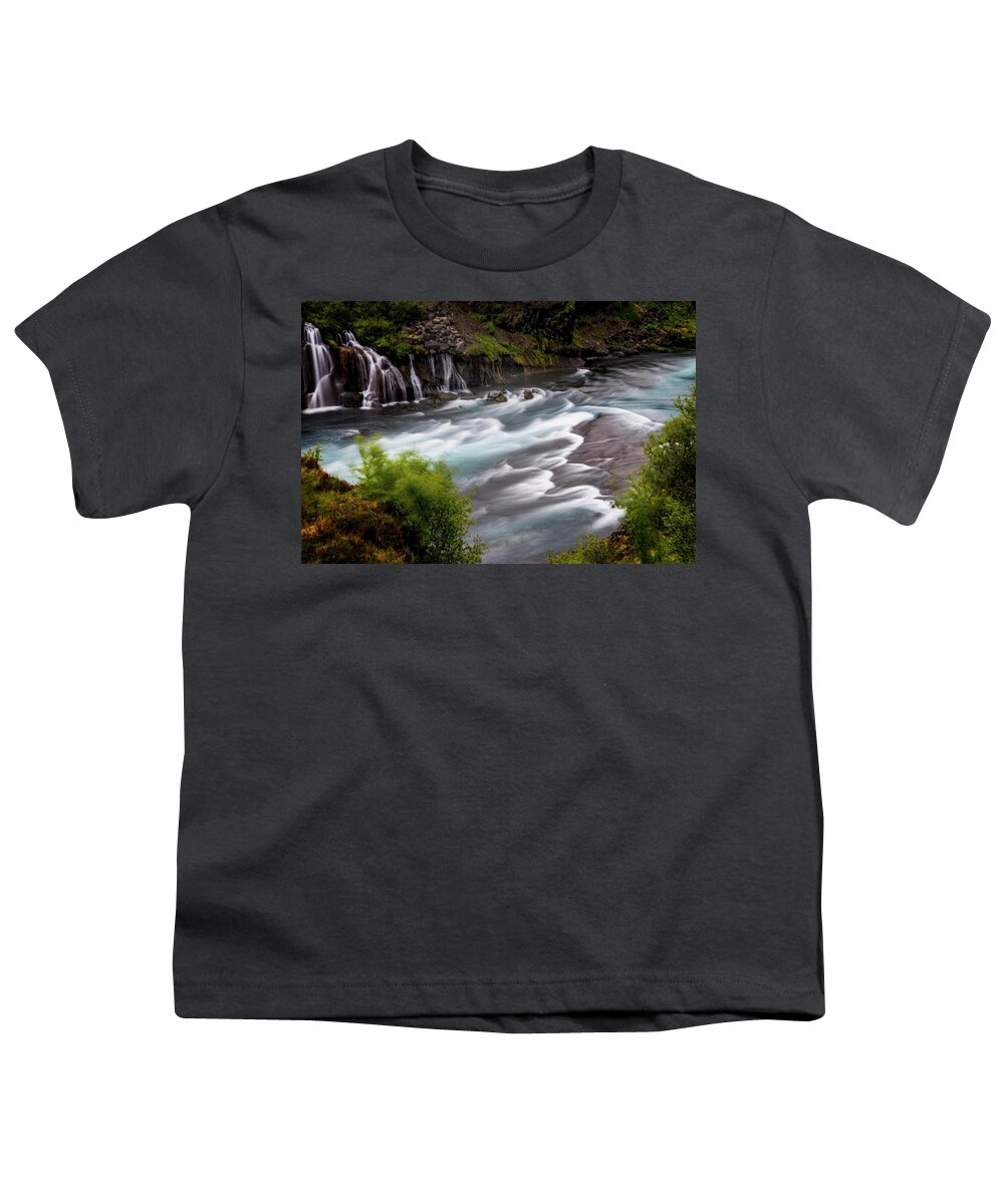 Iceland Youth T-Shirt featuring the photograph Iceland Waterfall II by Tom Singleton
